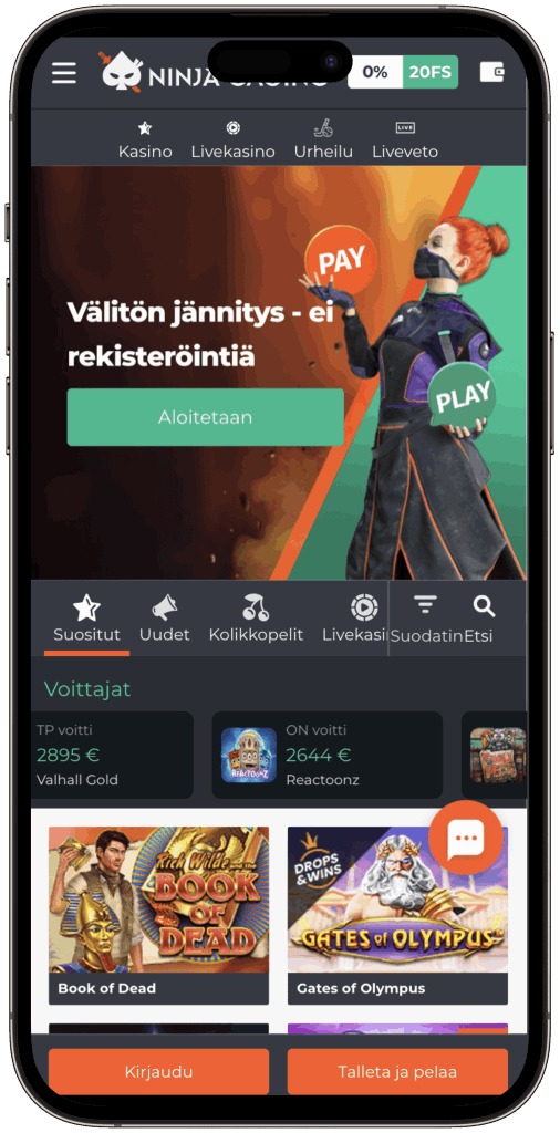 Ninja mobilepay kasinot